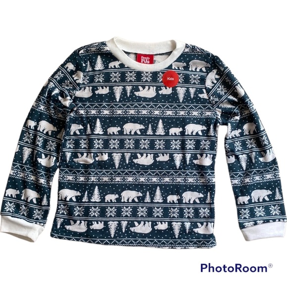 Bear Fair Isle Printed Pajama Set sz. 6/7 - Picture 3 of 8